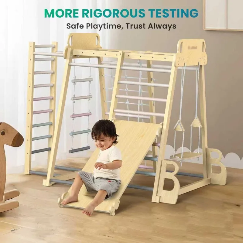 Indoor Playground Fitness Climbing Rock Climbing with Swing Slide Combination Set