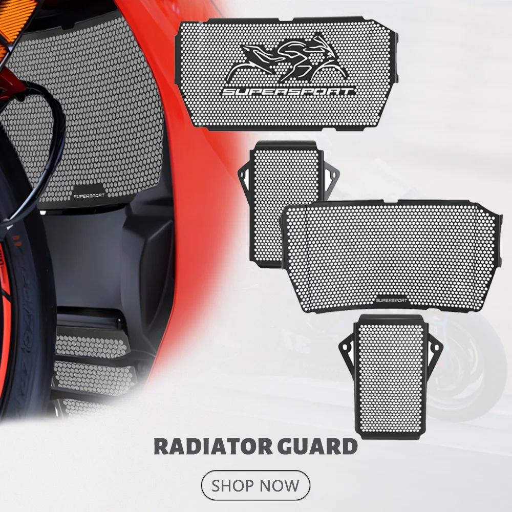 

2026 2025 2024 For Ducati SuperSport 939 SuperSport 950 S 2017-2023 2022 Radiator Guard Grille Protector Cover Oil Cooler Cover