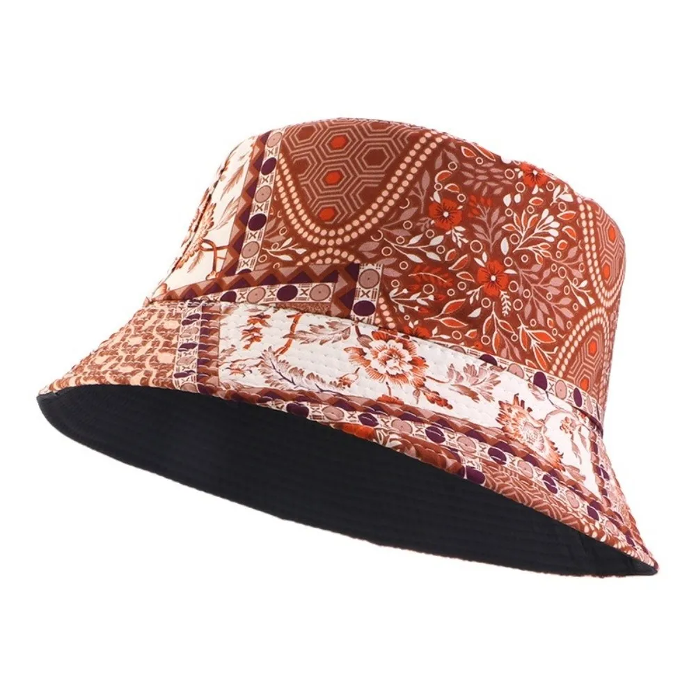 Unisex Design Reversible Brushed Printed Hat Bucket Style Printed Bucket Hat Fishing Hat Outdoor Travel