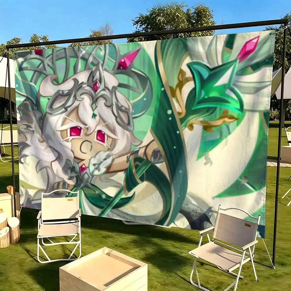 White Lily Cookie Run Kingdom  Flags Wall Hanging Tapestry Outdoor Garage Room Decorative flag Background Blanket
