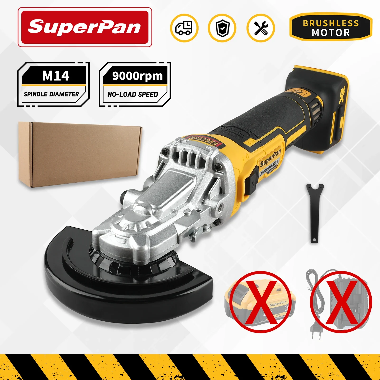 

Brushless 100/125mm 4 Gears Cordless Angle Grinder, Metal Polishing Grinding Machine Power Tool， for Dewalt 20V Battery specs