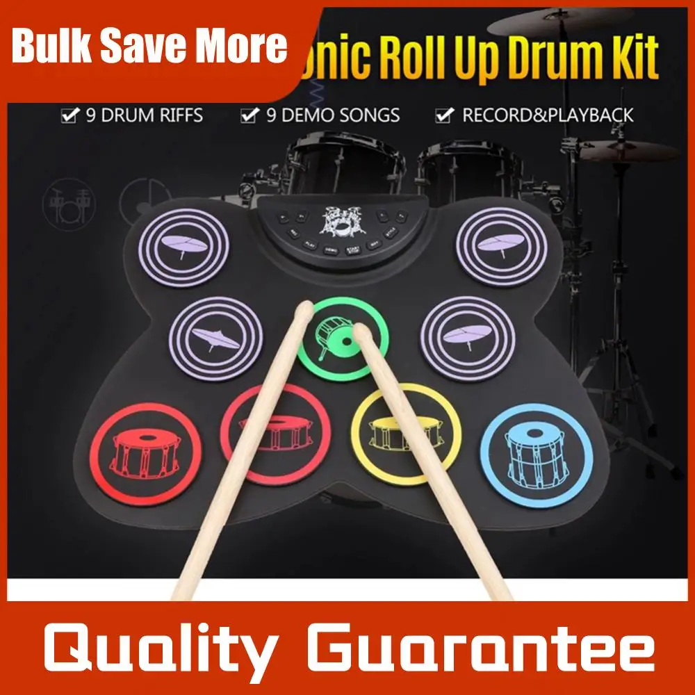 

Цифровой тренировочный пэд для барабанов с педальным контроллером, USB, с палочками для барабанов, сенсорный, для начинающих музыкантов