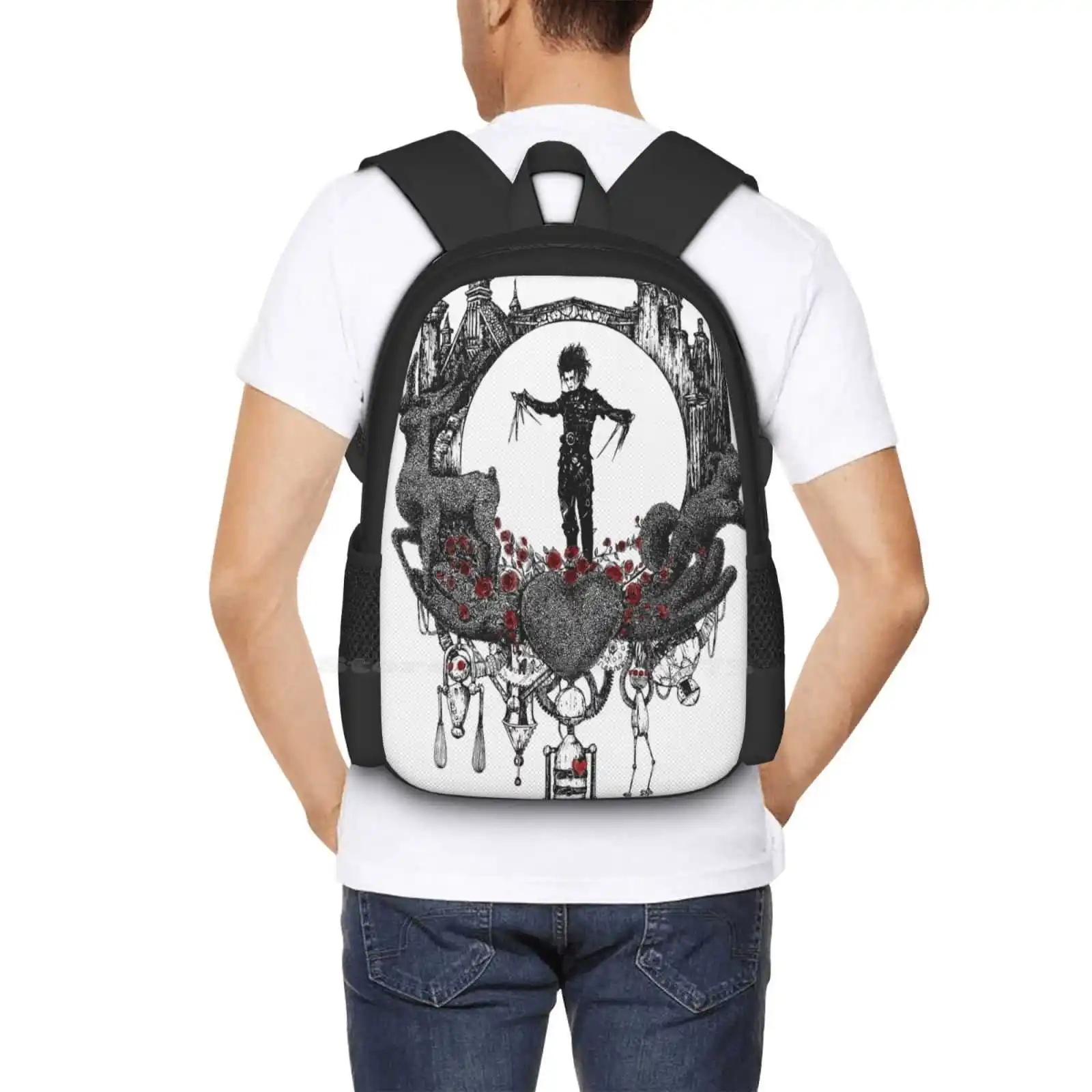 Eistanz Teen College Student Rucksack Muster Design Taschen Edward Scissor hands Zeichnungen