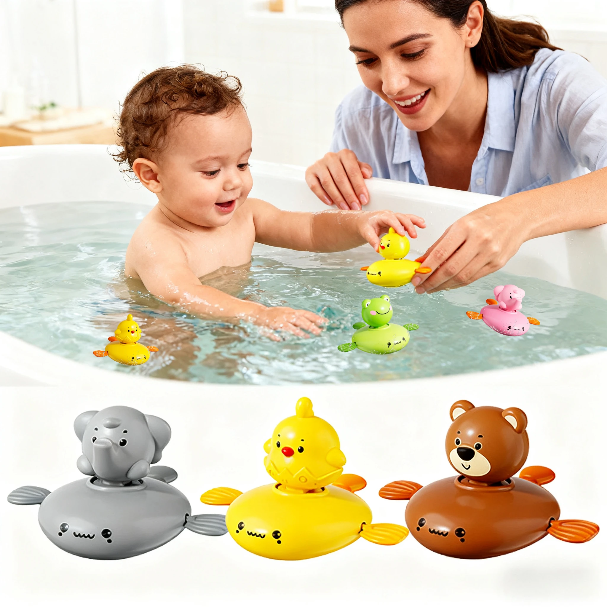 

Baby Bath Toy Children Water Play and Bath Fun Spring Wind Toy Parent-child Interaction Exercise Reaction Ability Puzzle Solving