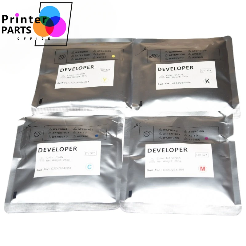 

DV321 DV-321 developer for Konica Minolta Bizhub C224 C284 C364 C 224 284 364 Iron Powder CMYK for 1set