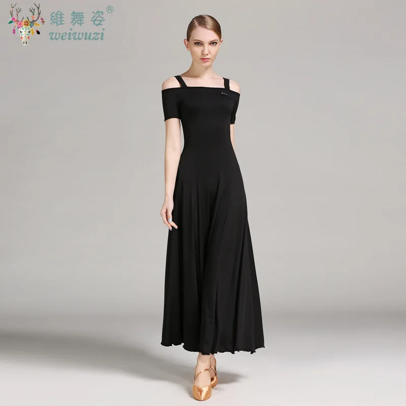 Elegante vestido de competição de dança de salão feminino vestido de valsa padrão trajes de dança moderna roupas de desempenho de salão de dança da menina