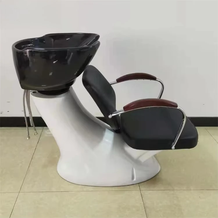 Kisen Wholesale PU Leather   Color Shampoo Chair with Ceramic Basin for Professional Hair Salon Barbershop