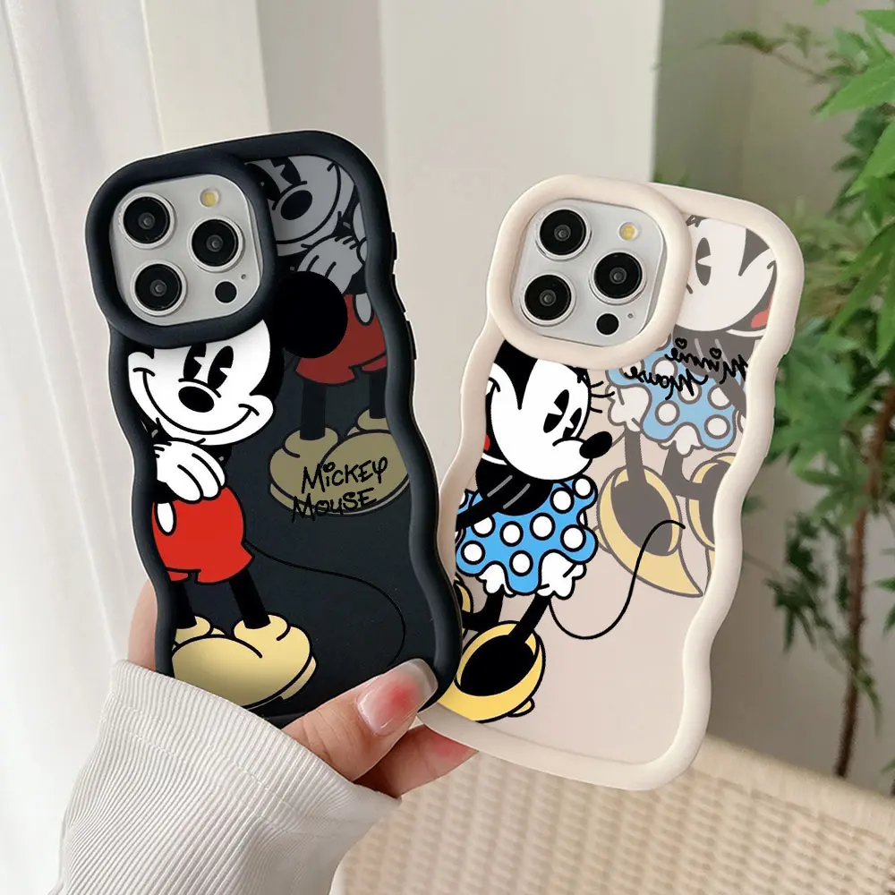 Cute Cartoon Funny Mickey Minnies Phone Case For OPPO Reno 2 4 5 6 7 7Z 8 8T 10 11 Z Pro 4G 5G Candy Color Soft TPU Back Cover