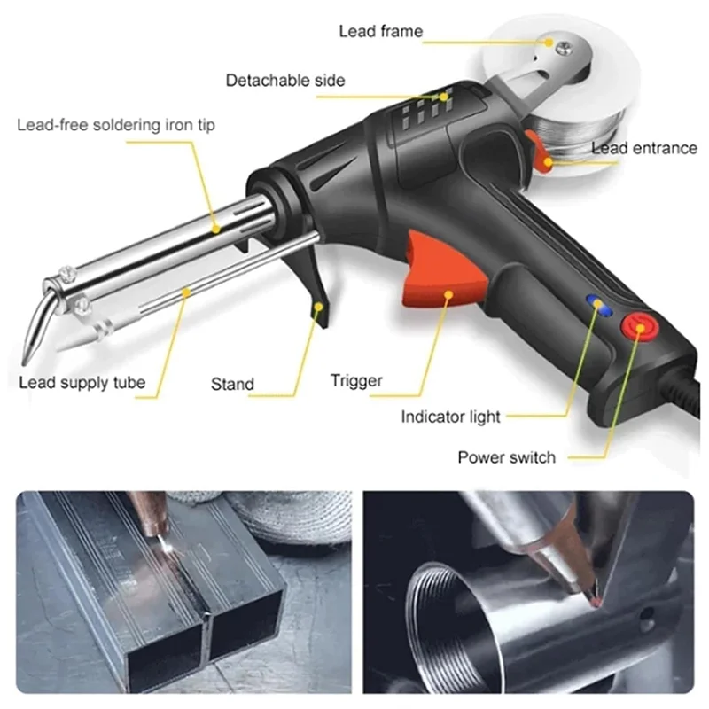 Internally Heated Industrial Laser-Welding Tool,110V Handheld Welder,Fully Automatic Industrial-Grade Welding Tool(US)-[A59T]