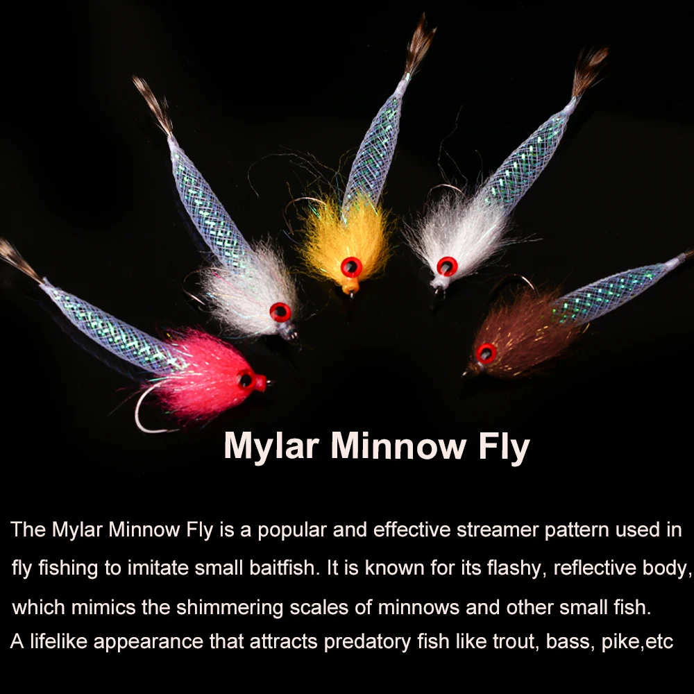 Vtwins streamer Mylar Minnows ojos 3D realistas para lubina - imagen 3