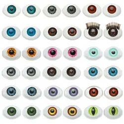 1Pair Oval Doll Eyes Realistic Half Round Craft Accessories Acrylic DIY Eyeballs Reborn Doll Eyes BJD Mini Easy Use Simulation