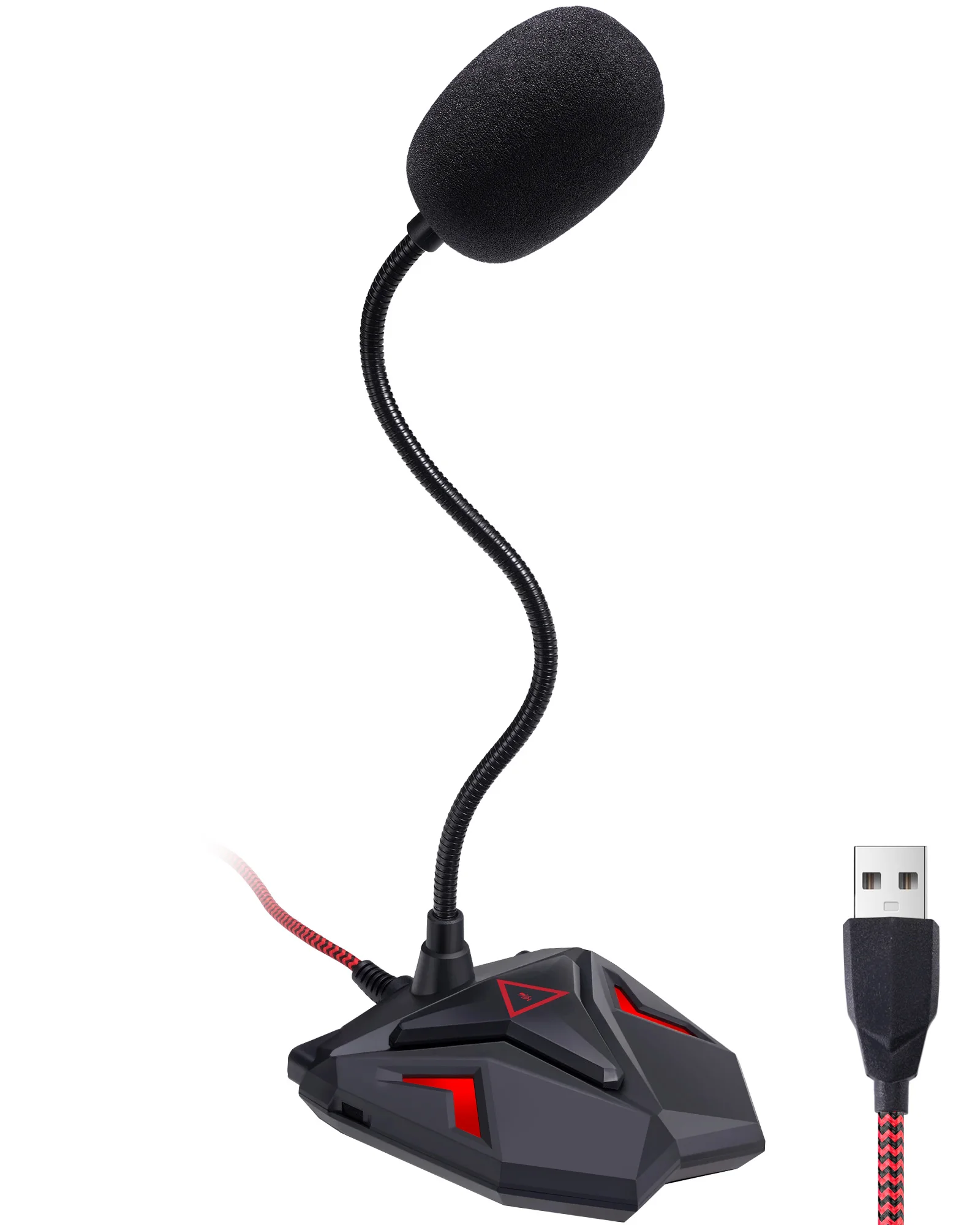 ميكروفون ألعاب Jamelo ميكروفون USB لمكثف الكمبيوتر 60 رقبة معقوفة قابلة للتعديل لعبة تسجيل يوتيوب للاستوديو