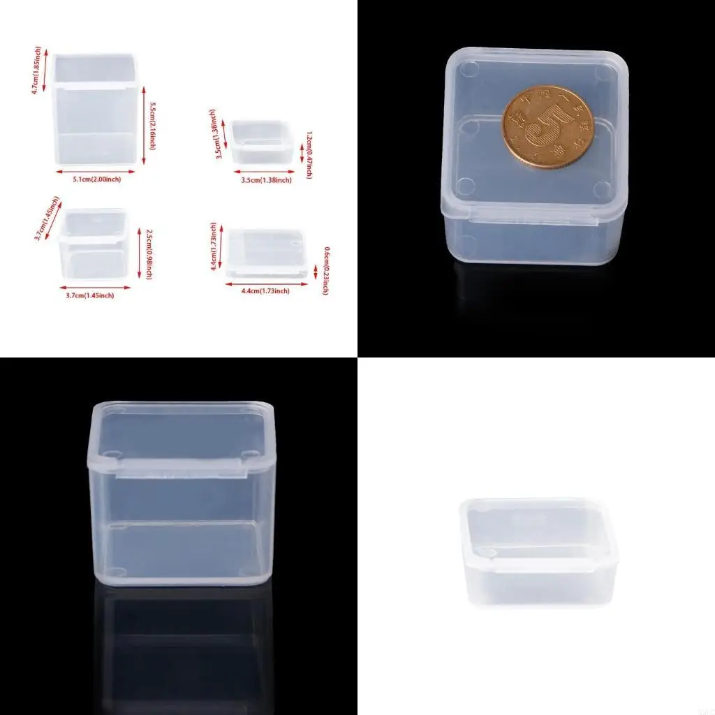 Small Square Clear Storage Box Sealing for Case for Mini Sundries Drills Battery X3UC