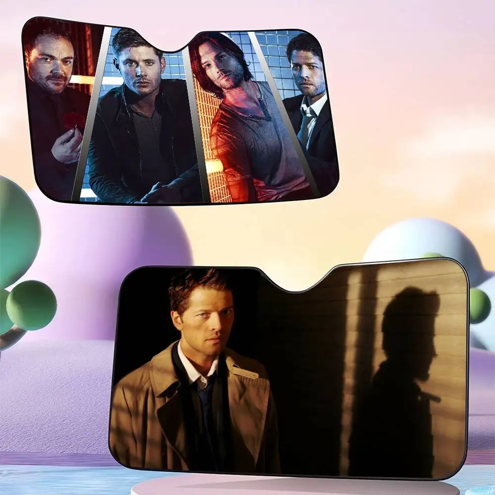 ฟิล์มกันแดดลายสก็อต 3 มิติ สำหรับติดกระจกหน้ารถยนต์ ลายคลาสสิกจากภาพยนตร์ S-Supernatural ของขวัญแปลกใหม่ ป้องกันแสงแดด