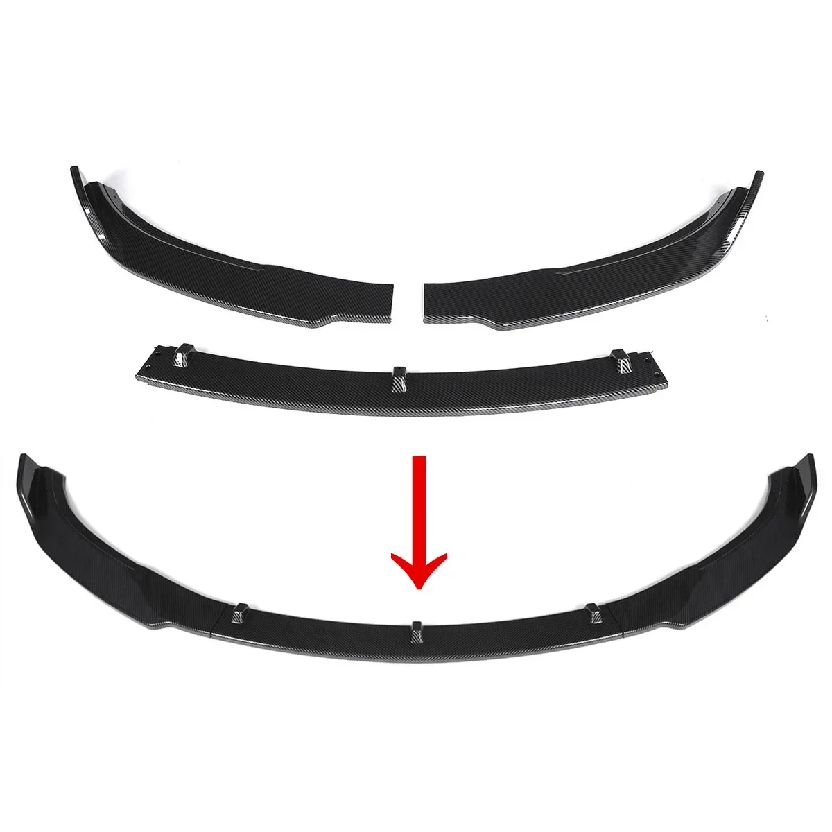 Car Look Front Bumper Lip Body Kit Spoiler Splitters Body Kit Detachable Auto Exterior Parts For Tesla Model 3 Sedan 2016-2019