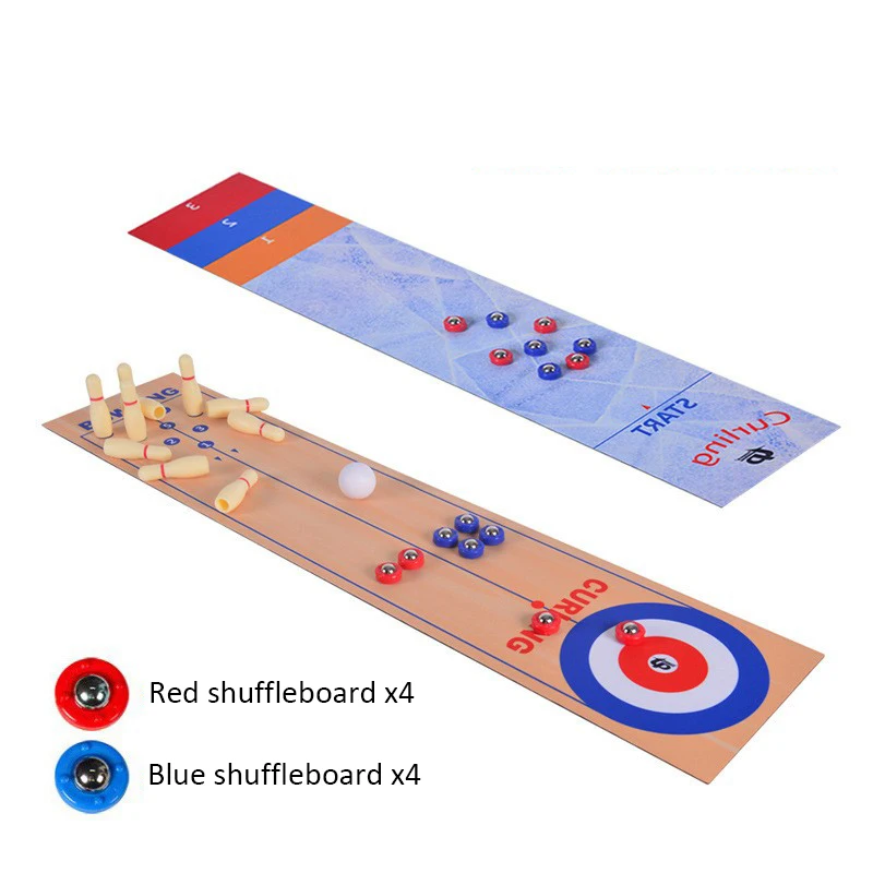 Wholesale Portable 3 in 1 Shuffleboard Table for Family Indoor Tabletop Curling Game Bowling Game