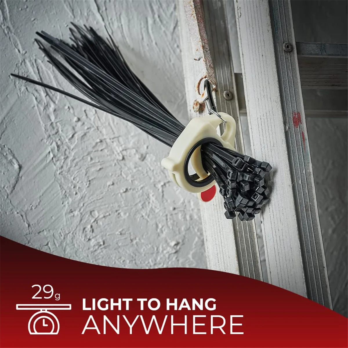 Organizer per fascette con cerniera per cavi da 2 pezzi-per fascette e fascette in metallo per impieghi gravosi, supporto per fascette con cerniera per cintura degli attrezzi con fascette per cavi da 20 pezzi