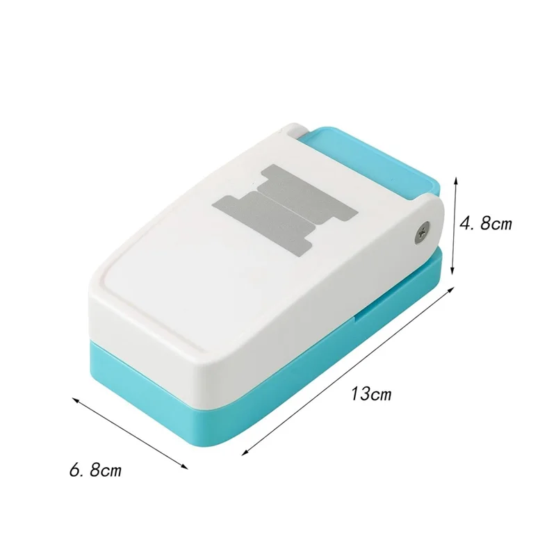 New--File Tab Punch  For Crafting 1.5In 2 Shapes DIY Index Tab Puncher Label Tag Paper Punch White&Blue 2Poece