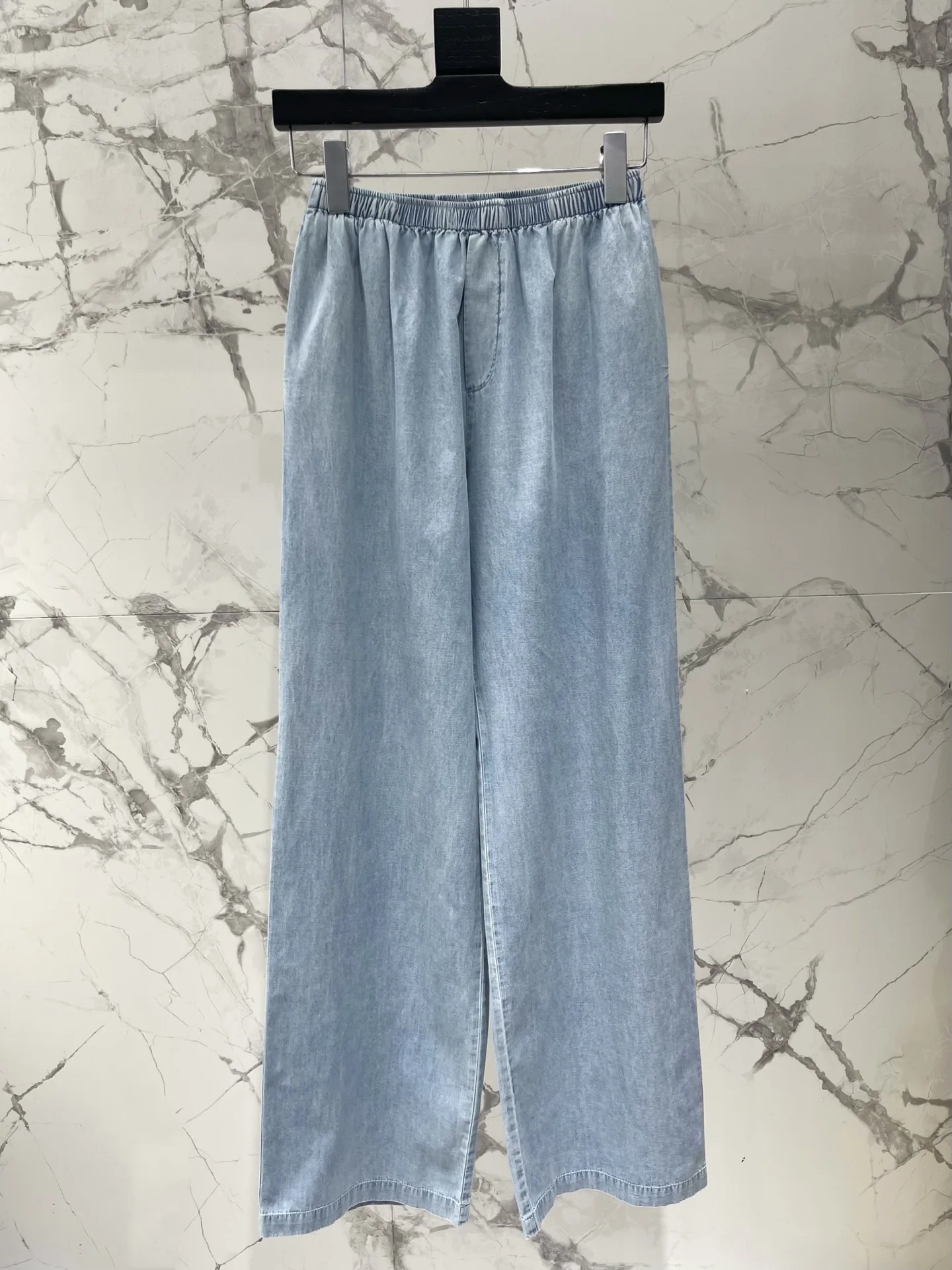 

Slimming Straight Leg Jeans Women's Summer Commute Lightweight Breathable Elastic Waist Denim Pants Casual Simple Style