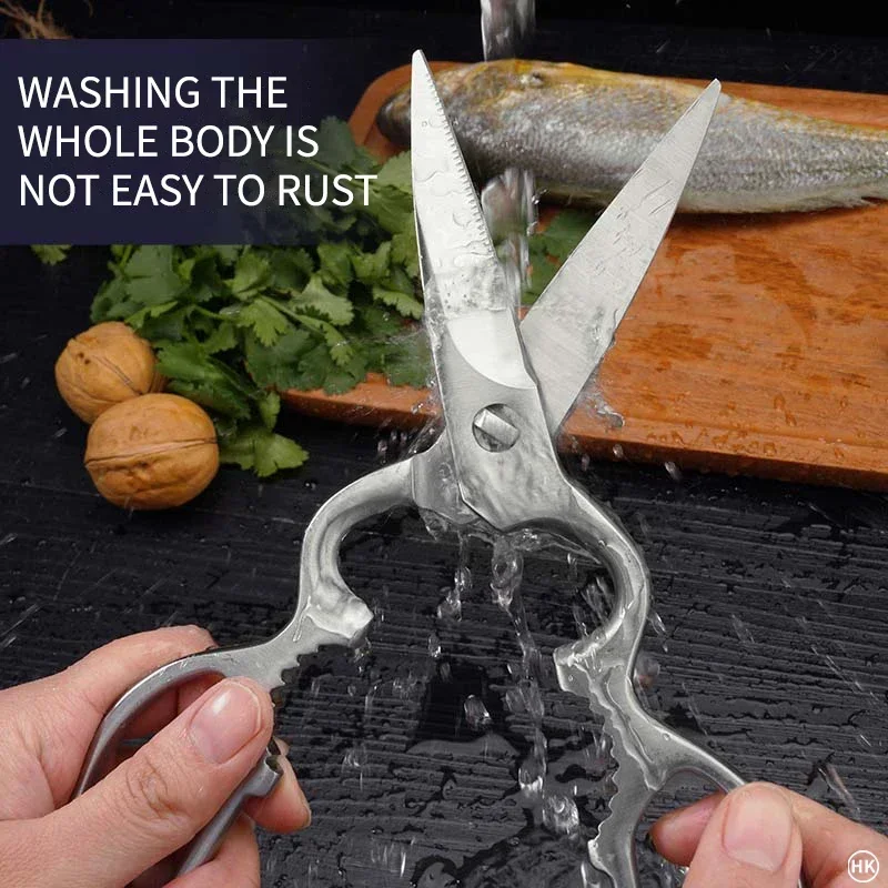 Kitchen Scissors Stainless Steel Household Kitchen Scissors Super Sharp Multi-functional Bone Cutting meat Roast Chicken Fish