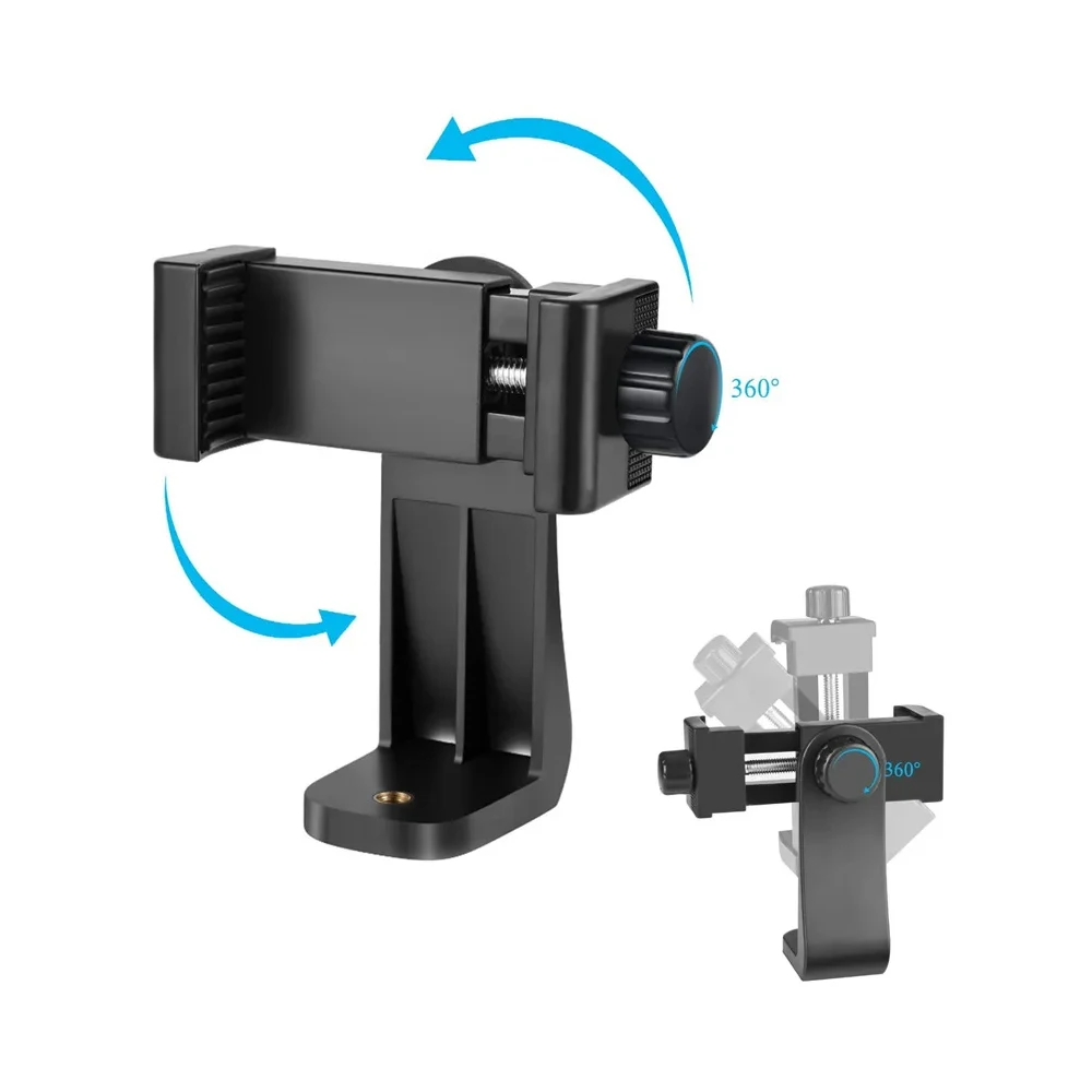 Tripod Mount Universal 360 Degree Mobile Phone Clip Compatible With 1/4 Screw Cellphone Holder Desk Tripod Adapter For iPhone