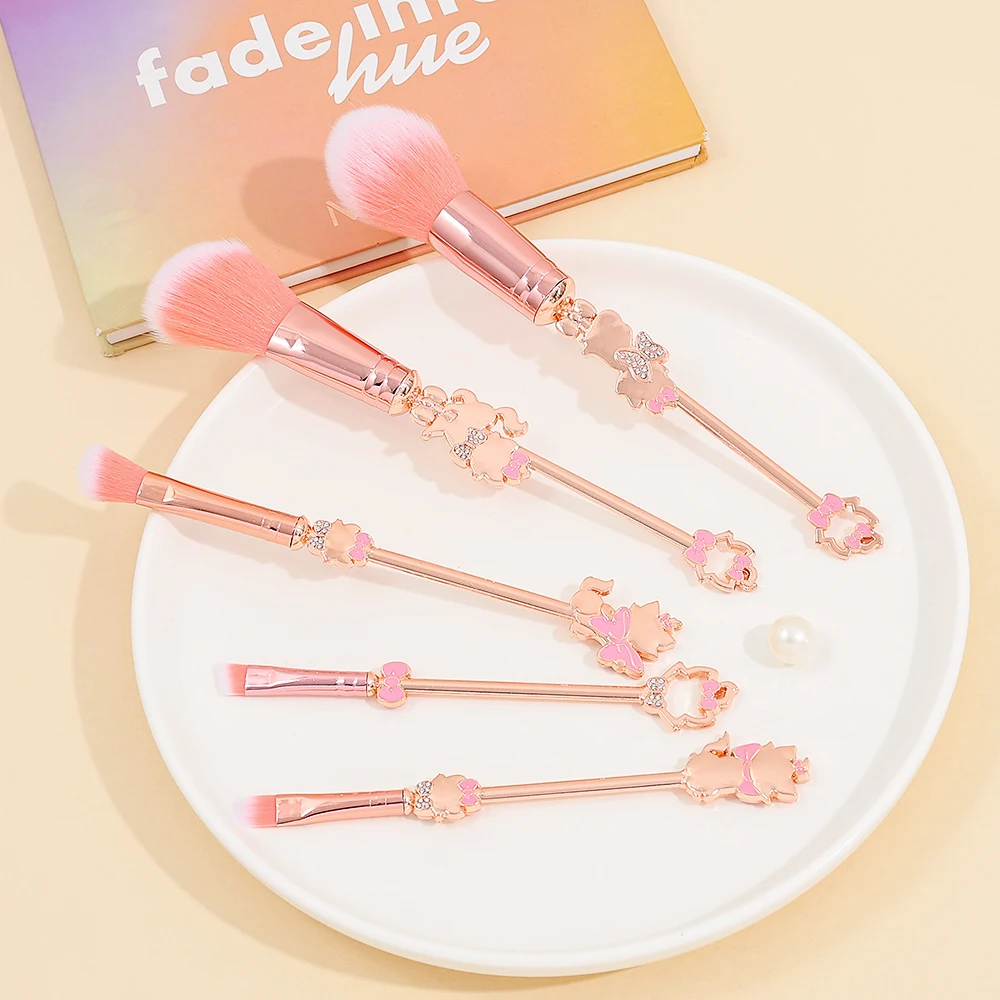 ديزني لطيف الحلو الكرتون ماري القط ظلال العيون فرشاة مسحوق أحمر الخدود فرشاة ماكياج فرشاة مجموعة أدوات ماكياج المبتدئين هدية #6