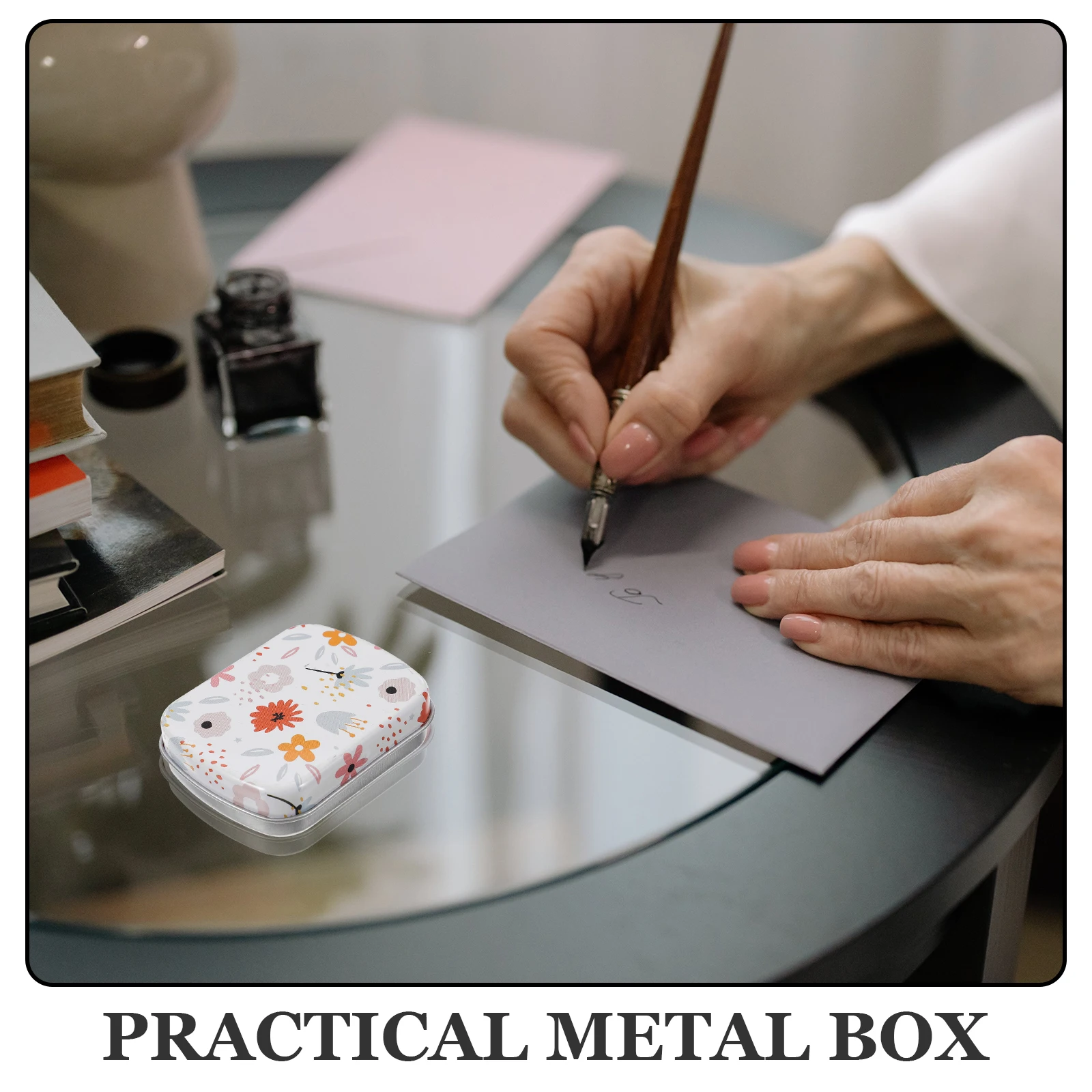 

6pcs Storage Box Tinplate Small Candy Boxes Metal Container Organizer Jewelry Case Multi-function Practical Lightweight