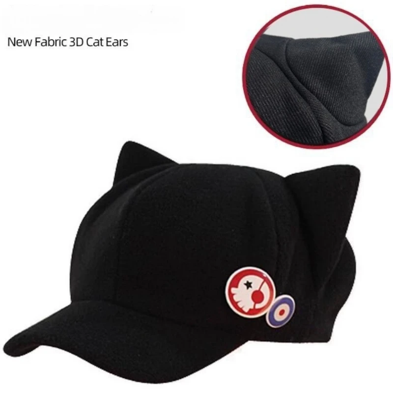 Asuka Anime Cosplay Cat Ear Peaked Cap Sunscreen Hat With Free Badge For Women Men Fashion Duck Tongue Cap Outdoor