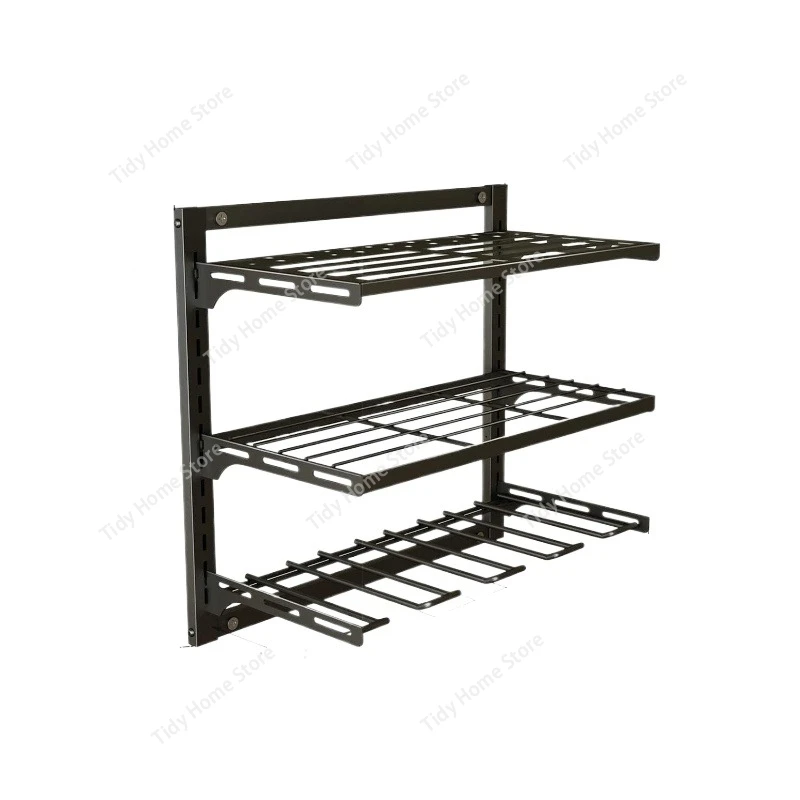 

3 Layer Tool Organizer and Storage Rack,Drill Holder Wall Mount,Heavy Duty Metal Tool