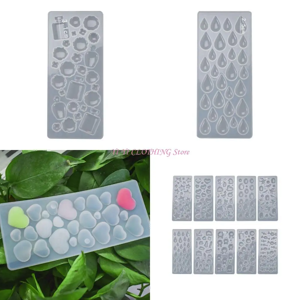 

N5KF Crystal Epoxy Resin Mold Handmade Multi-style Earrings Eardrop Danglers Silicone Mould DIY Crafts Jewelry Pendant Mold