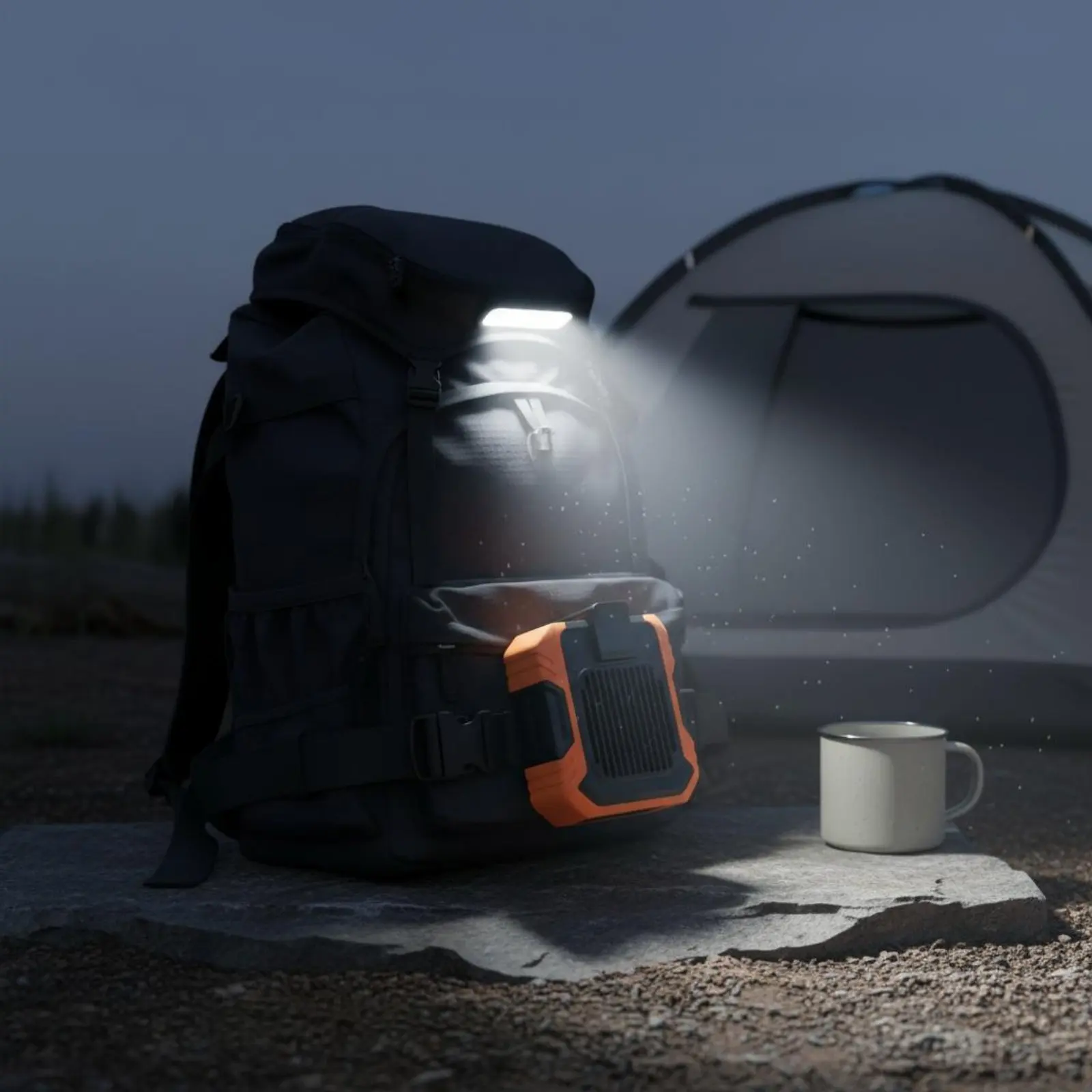 

Waist Attach Fan Built-in LED Hanging Waist Fan Individual Appliance Lightweight Adjustable Speed for Campers, Camping