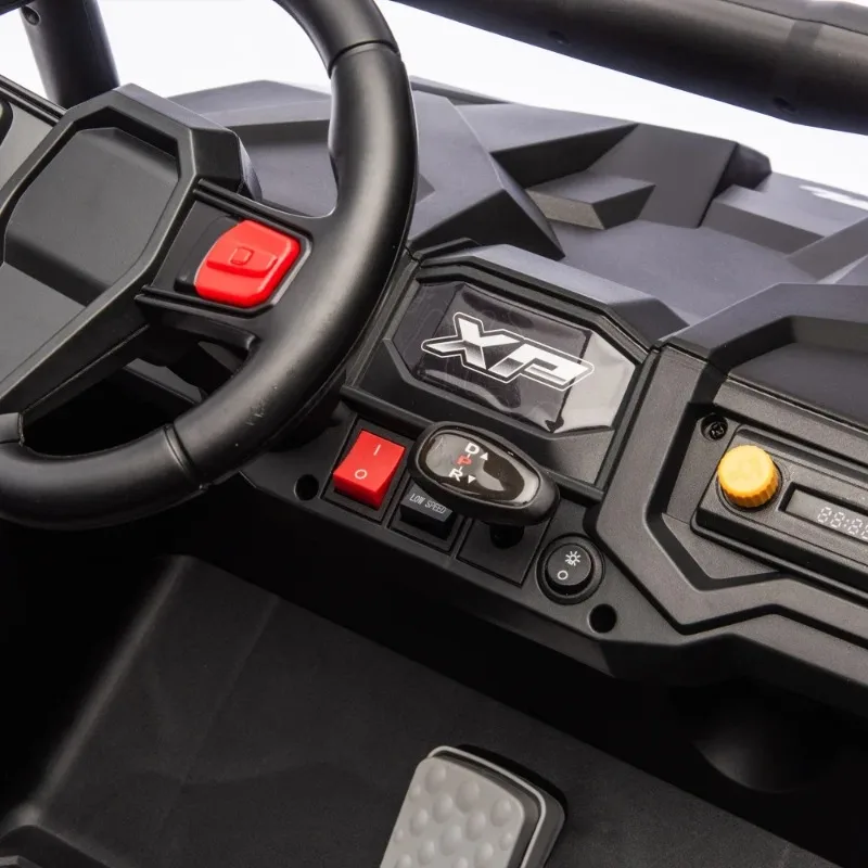 24V XL 2-Seater Kids Ride-On UTV Four-Wheel Suspension LED Headlights,Power Display, Bluetooth,Built-in Music For age 3+