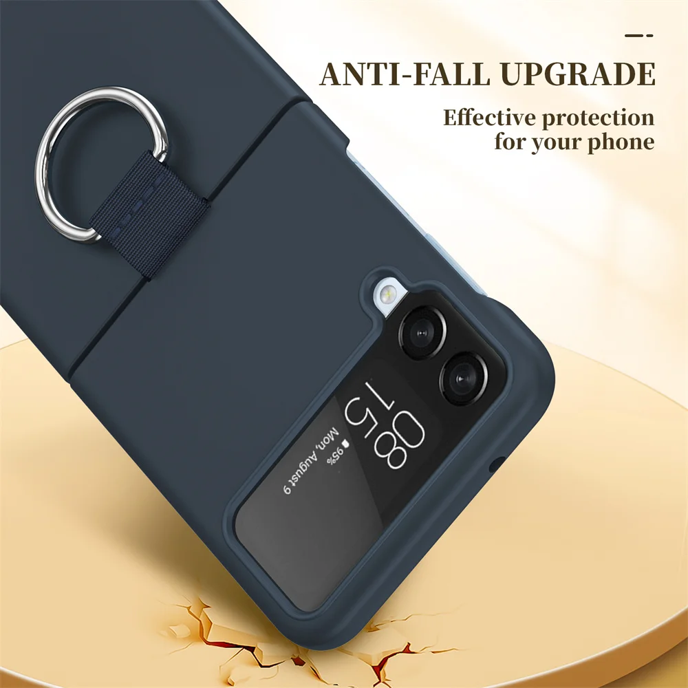 Luxury Matte PC Armor Finger Ring Grip Case For Samsung Galaxy Z Flip 7 ZFlip 6 5 4 3 Zflip6  Zflip5 Zflip4 Zflip3 Candy Funda
