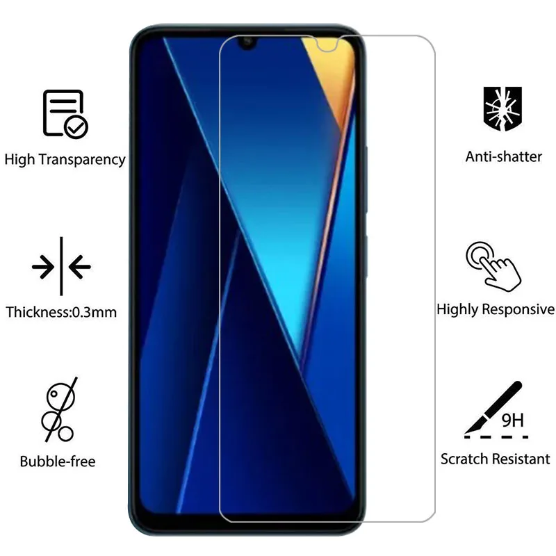 حافظة هاتف لهاتف شاومي بوكو c65 من الزجاج المقسى على pococ65 c 65 65c 4g 5g غطاء خلفي 360 xiomi xaomi poc pco c65 حقيبة cas