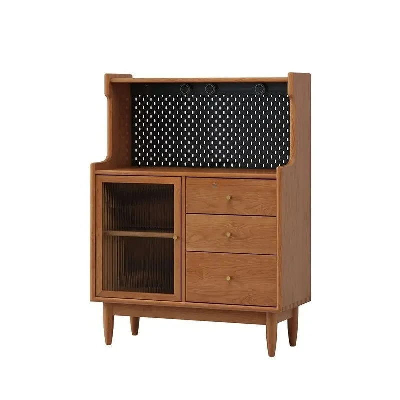 

Solid wood dining side cabinet, modern and simple, cherry wood, coffee cabinet, living room home storage, locker