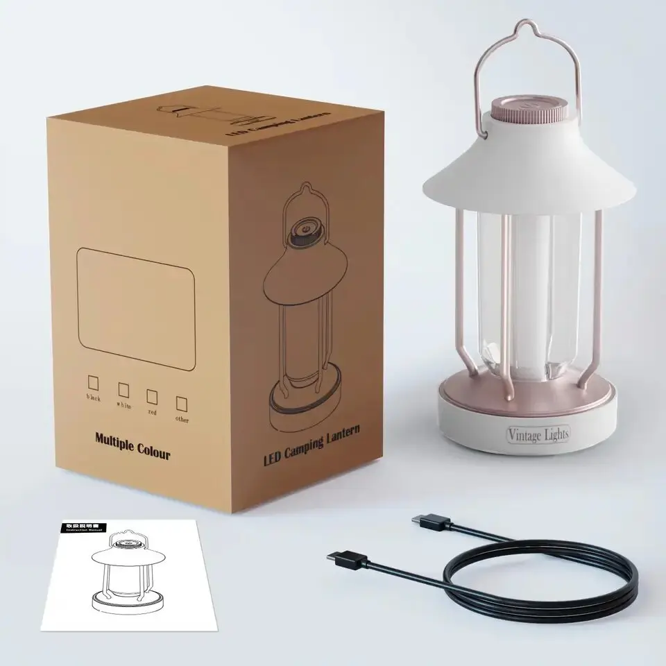 New Portable LED Camping Lantern 10000mAh Rechargeable Camping Light Waterproof Dimmable RGB Lightling Modes Tent Light With USB