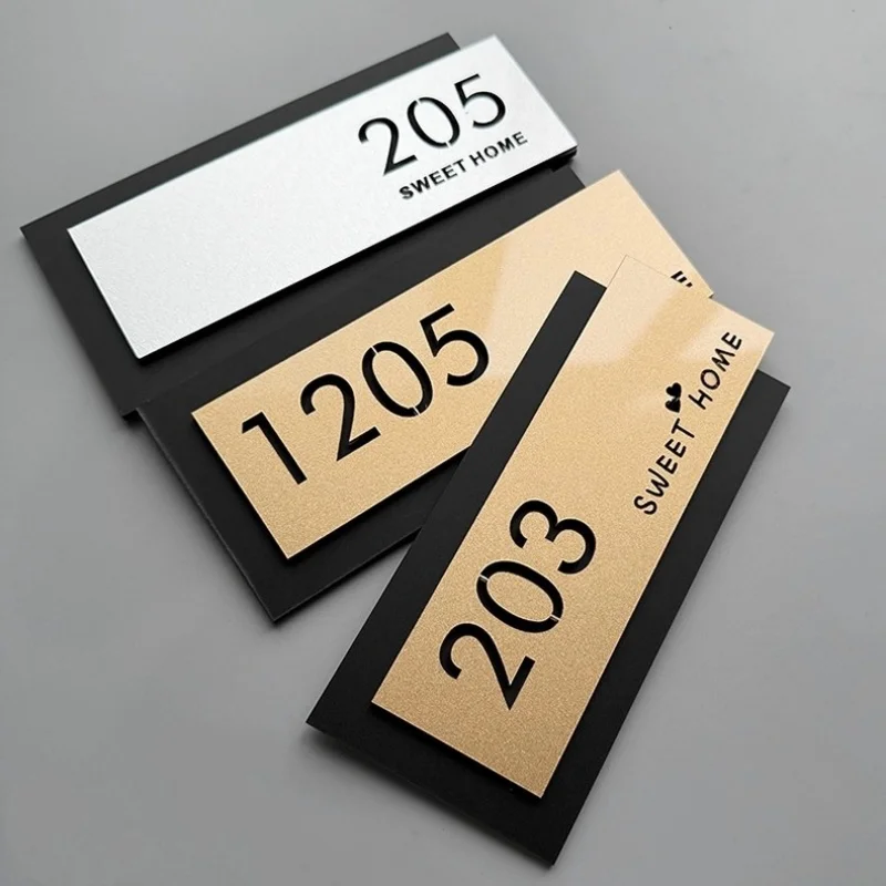 تخصيص الاكريليك رقم المنزل الحديث لوحة باب المنزل لشقة فندق مقهى بار مطعم مكتب غرفة تسجيل لوحة ديكور المنزل #4