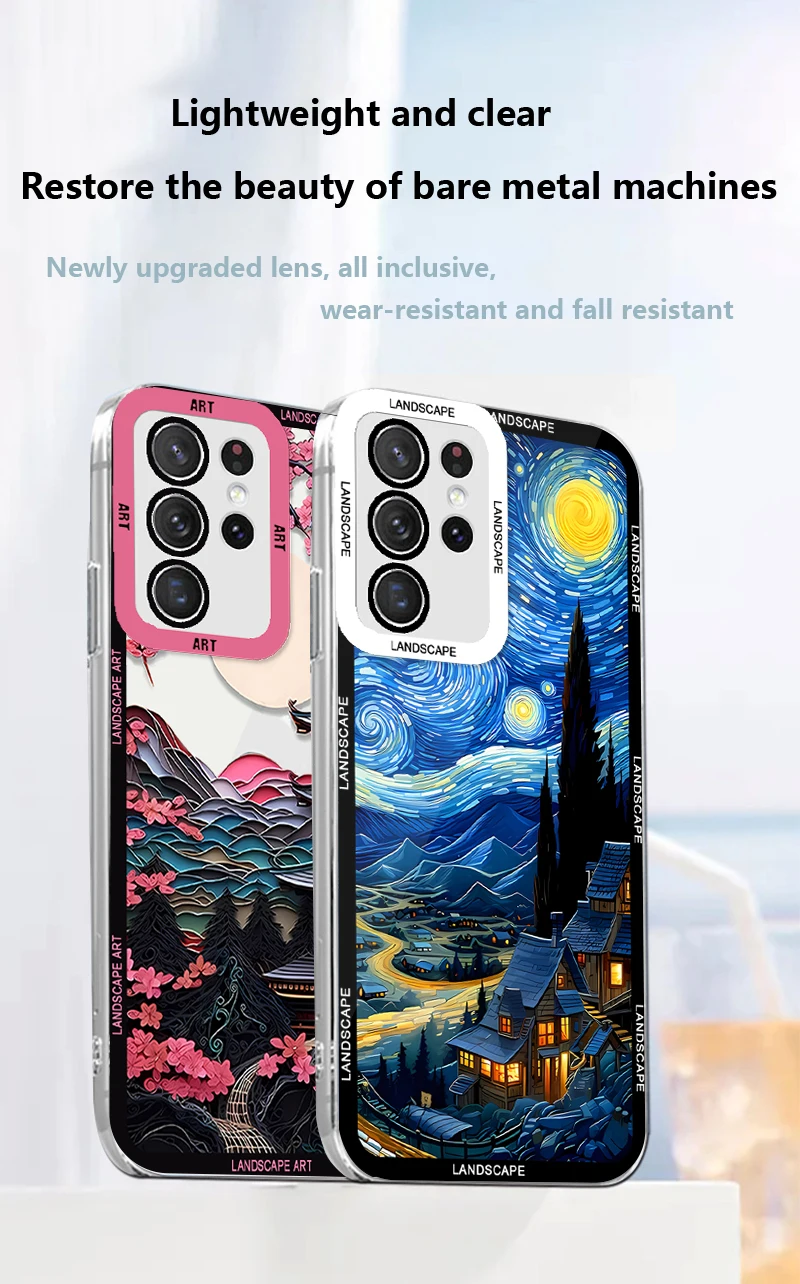 For Samsung A 13 23 22 24 31 32 51 52 53 54 55 70 S 20 21 22 23 5G M 11 PRO Plus Angel Eye Transparent Shell Starry Moon Night