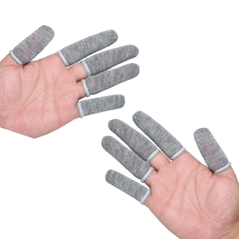 10 Uds. guantes algodón transpirables para dedos, funda protectora a prueba sudor para manualidades, protecciones en