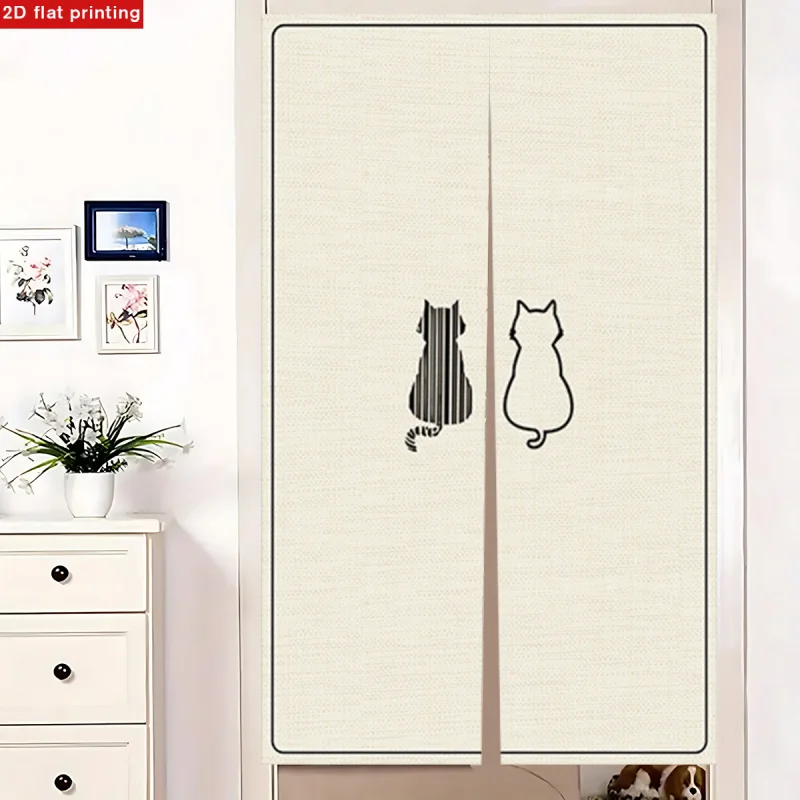 VIKAMA Minimalistischer Doppelkatzen-Wandteppich mit schwarzen und weißen Blöcken, warm und weich im Griff, Dekoration für Schlafzimmer, Wohnzimmer und Flur