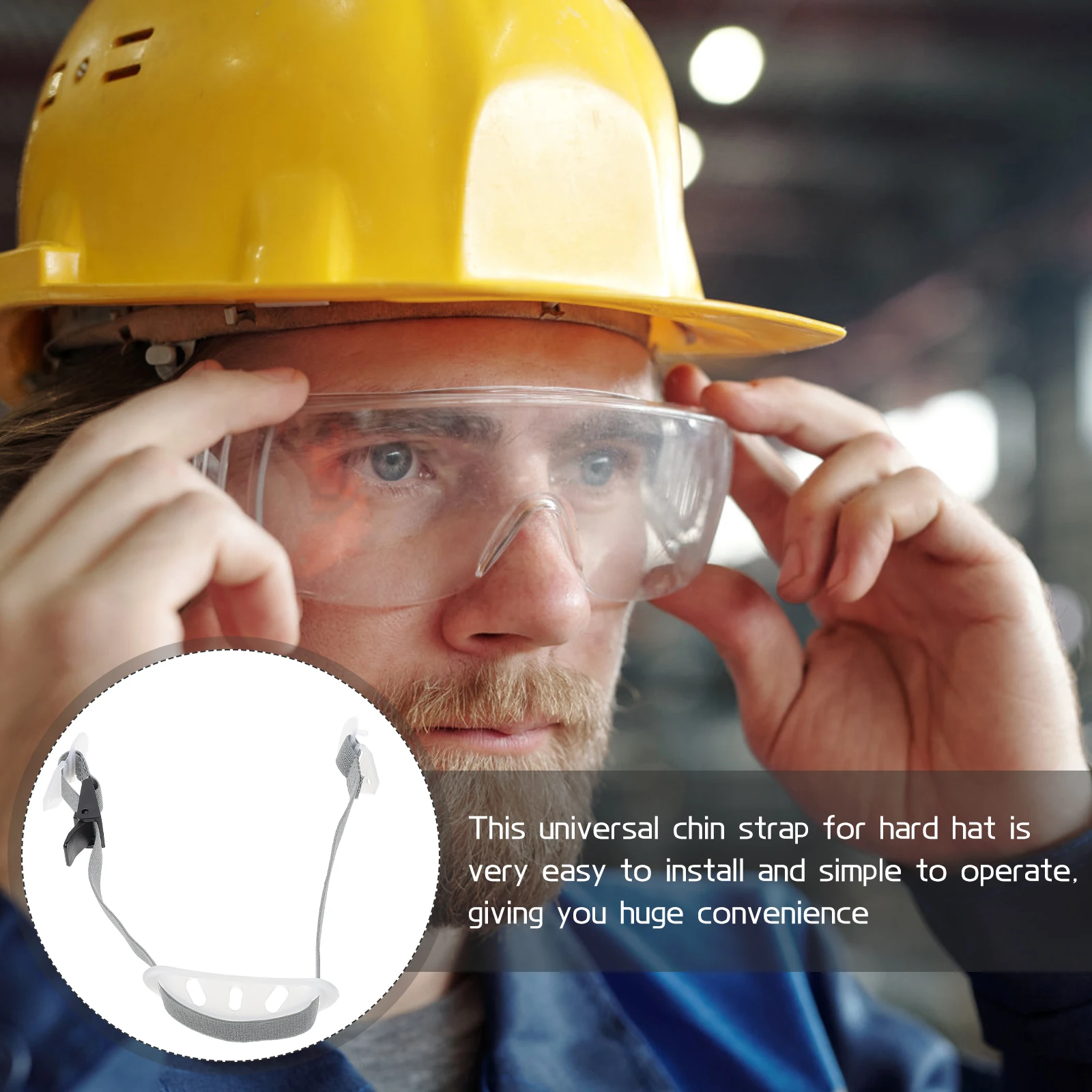 

Universal Chin Strap Hard Hat Replacement Adjustable Safety Adhesive Tape Holder Skin-Friendly for Construction