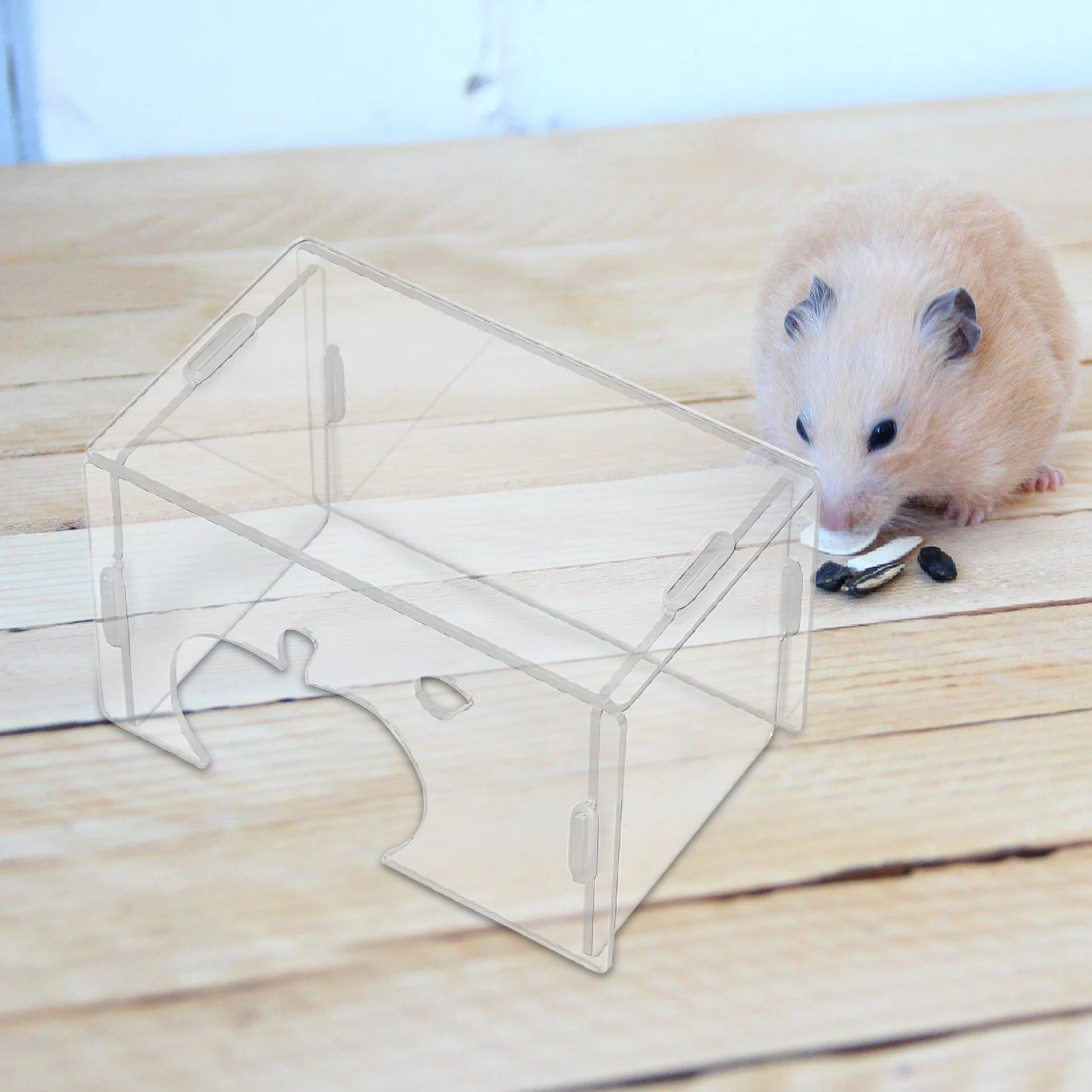 Hamster transparente esconderijo casa acrílico transparente espaçoso destacável pequeno habitat para animais de estimação para hamsters anões gerbils ratos ratos
