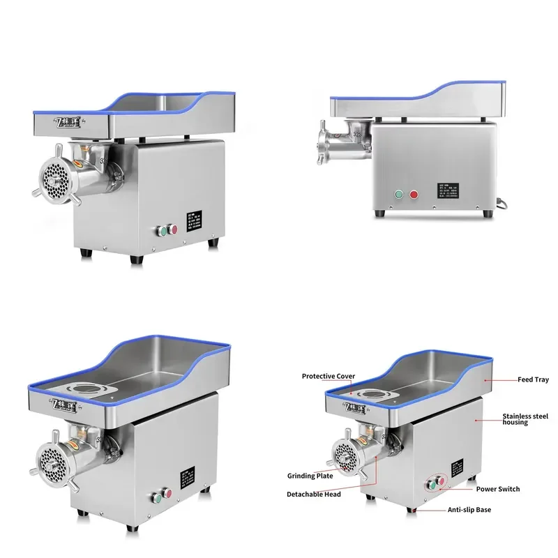 Electric Meat Grinder with Pure Copper Motor for Fresh and Frozen Beef Pork Chicken Fish Processing Suitable for Home and