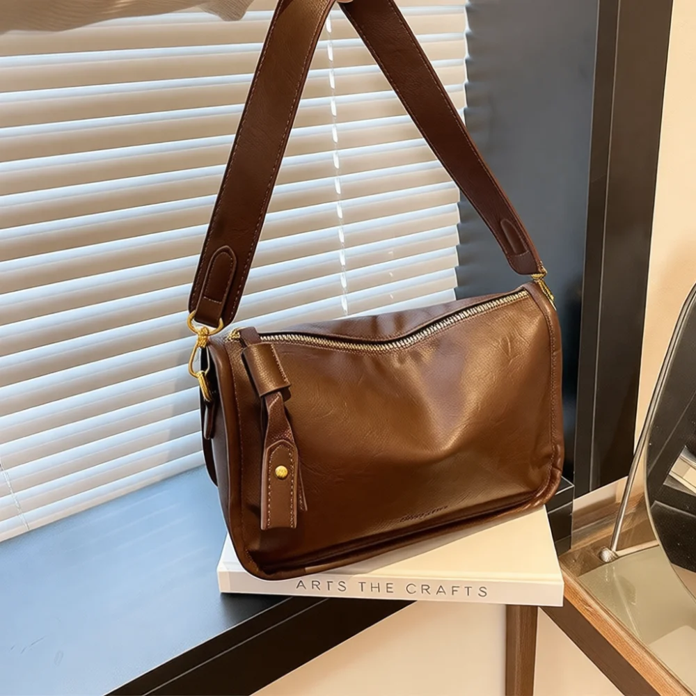 Trendy Women Tote Bags Vintage Design Casual Shoulder Purses Fashion Soft Pu Leather Handbags Large Capacity Crossbody Satchel