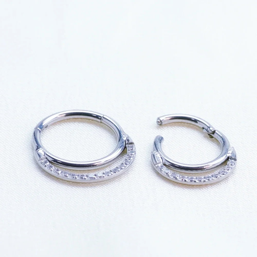 ASTM F136 Titanium Piercing Clicker Segment Hoop Nose Rings Earrings Nose Septum Piercing Ear Tragus Cartilage Lip Ear Piercing