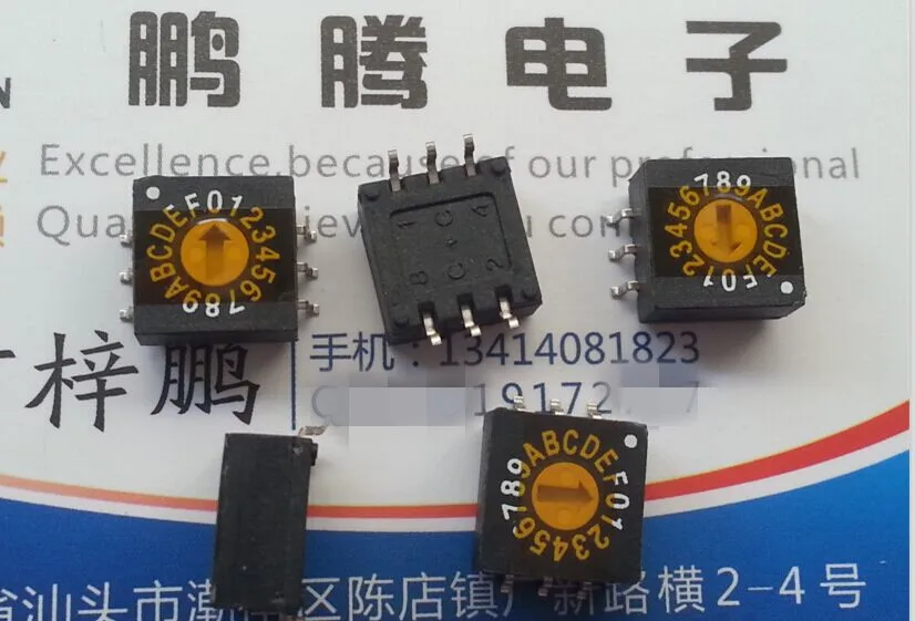 1PCS Imported British DRG316-LRMF patch rotary dial coding switch 0-F/16 bit 3: 3 0mm handle