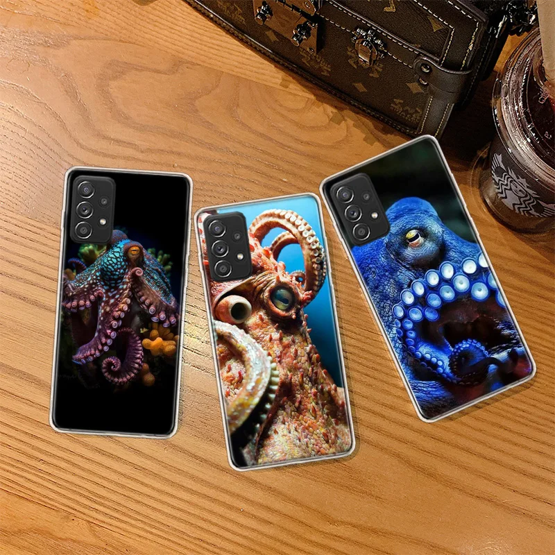 This is a Big Octopus Phone Case For Galaxy S24 S23 FE A54 A34 A24 A14 A10 A20 A20E A30 A40 A70 A50S Samsung A71 A51 A41 A31 A21