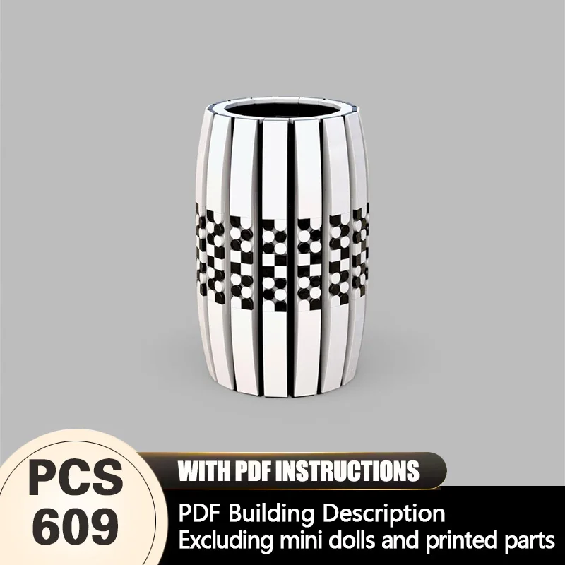 Creators Animal Series Model MOC Building Bricks Checkered Patterned Vase Modular Technology Gifts Holiday Assemble Children Toy