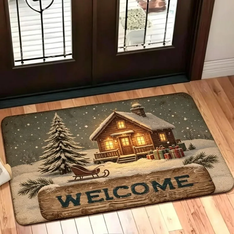Lotus Namaste Entrance Mat Beige Background Floral Scroll Pattern Print Non Slip Absorbent Carpet For Zen Style Entryway Home