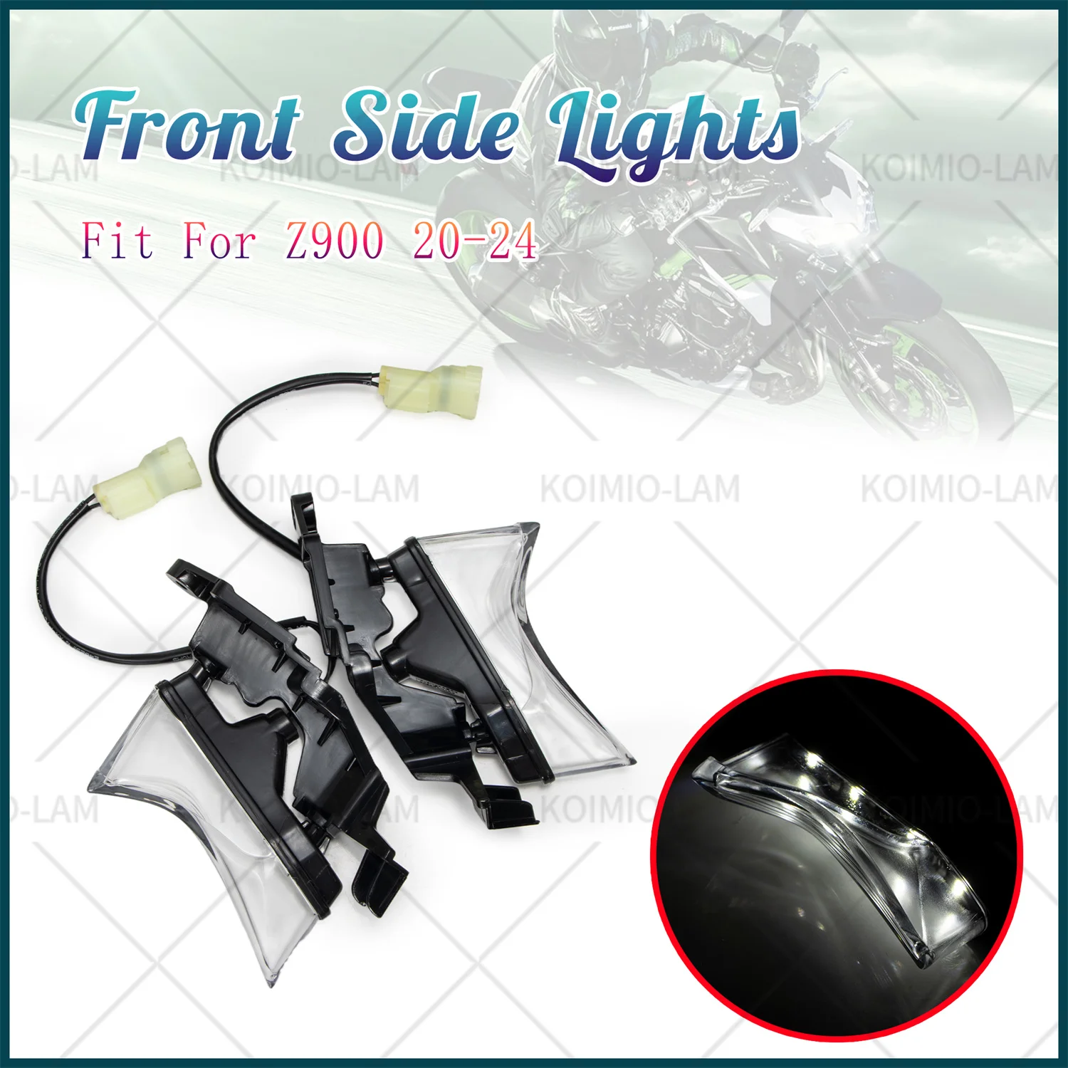

Подходит для KAWASAKI Z900 2020-2024 Z 900, передняя фара мотоцикла, противотуманная декоративная боковая позиционная фара
